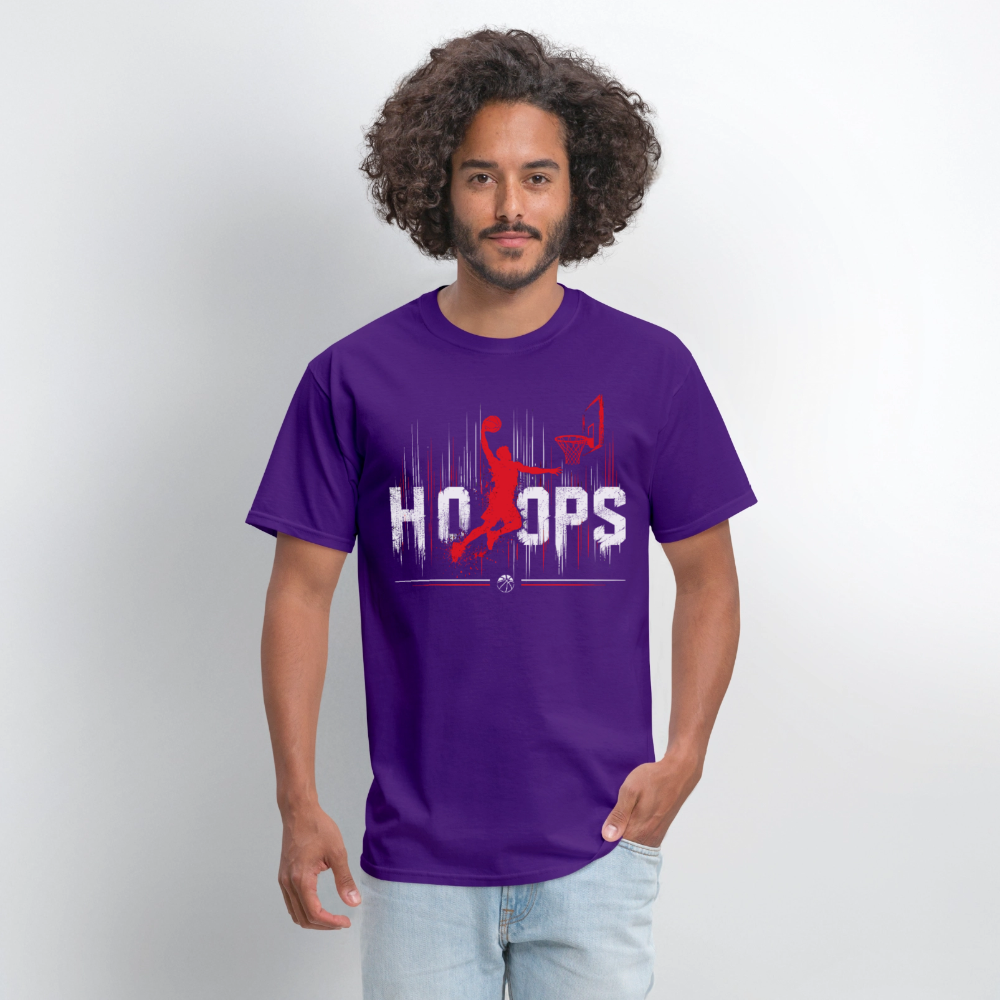 Basketball Hoops Graphic Men's T-Shirt | GILDAN 5000 - purple