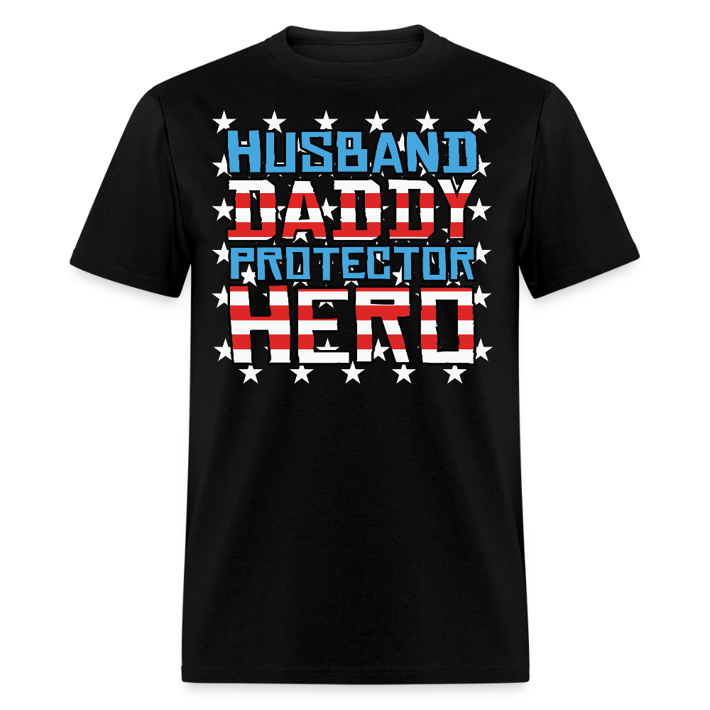 Husband Protector Hero Gift Father’s Day T-shirt - black