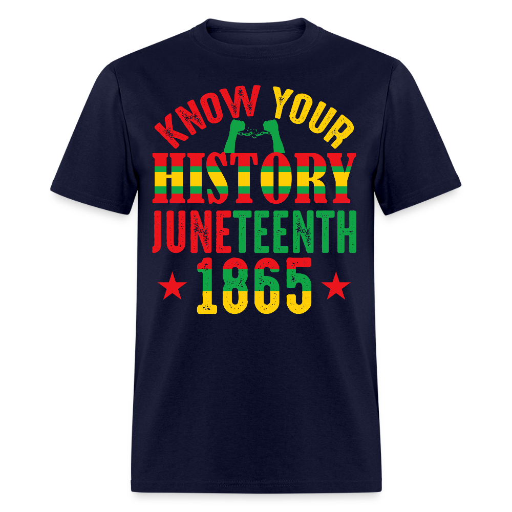 Know Your History Juneteenth Black Pride T-shirt - navy