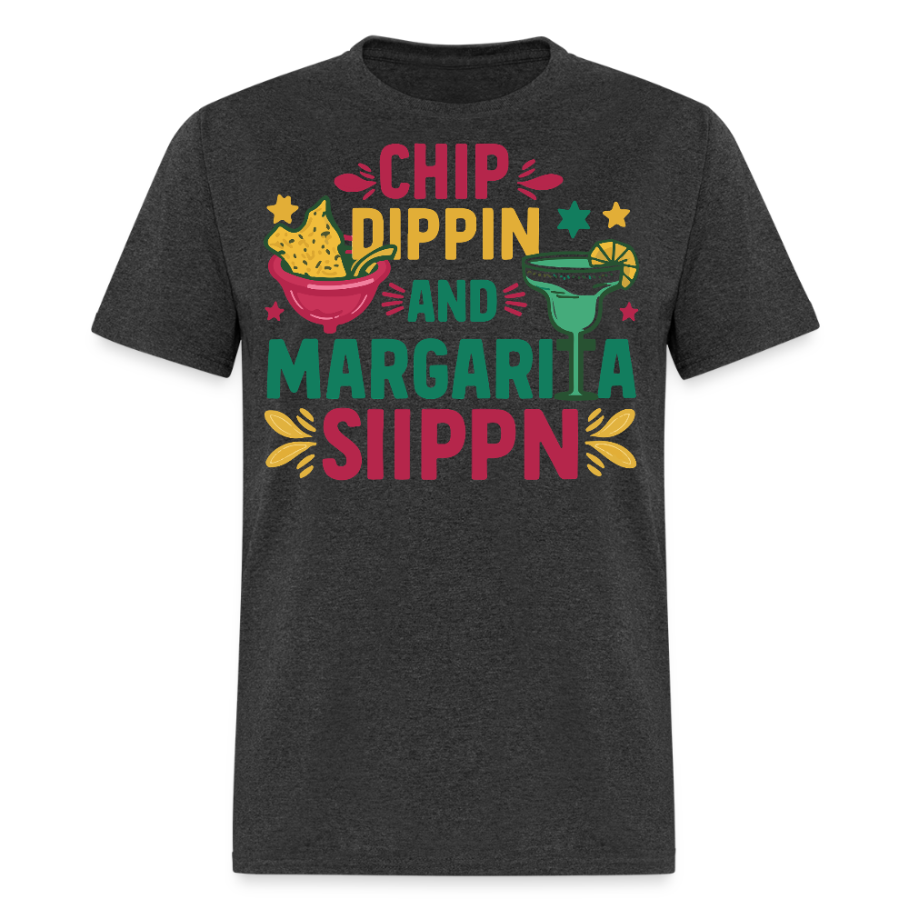 Chips And Dip Party Outfit Fun Margarita Drinking T-shirt - heather black