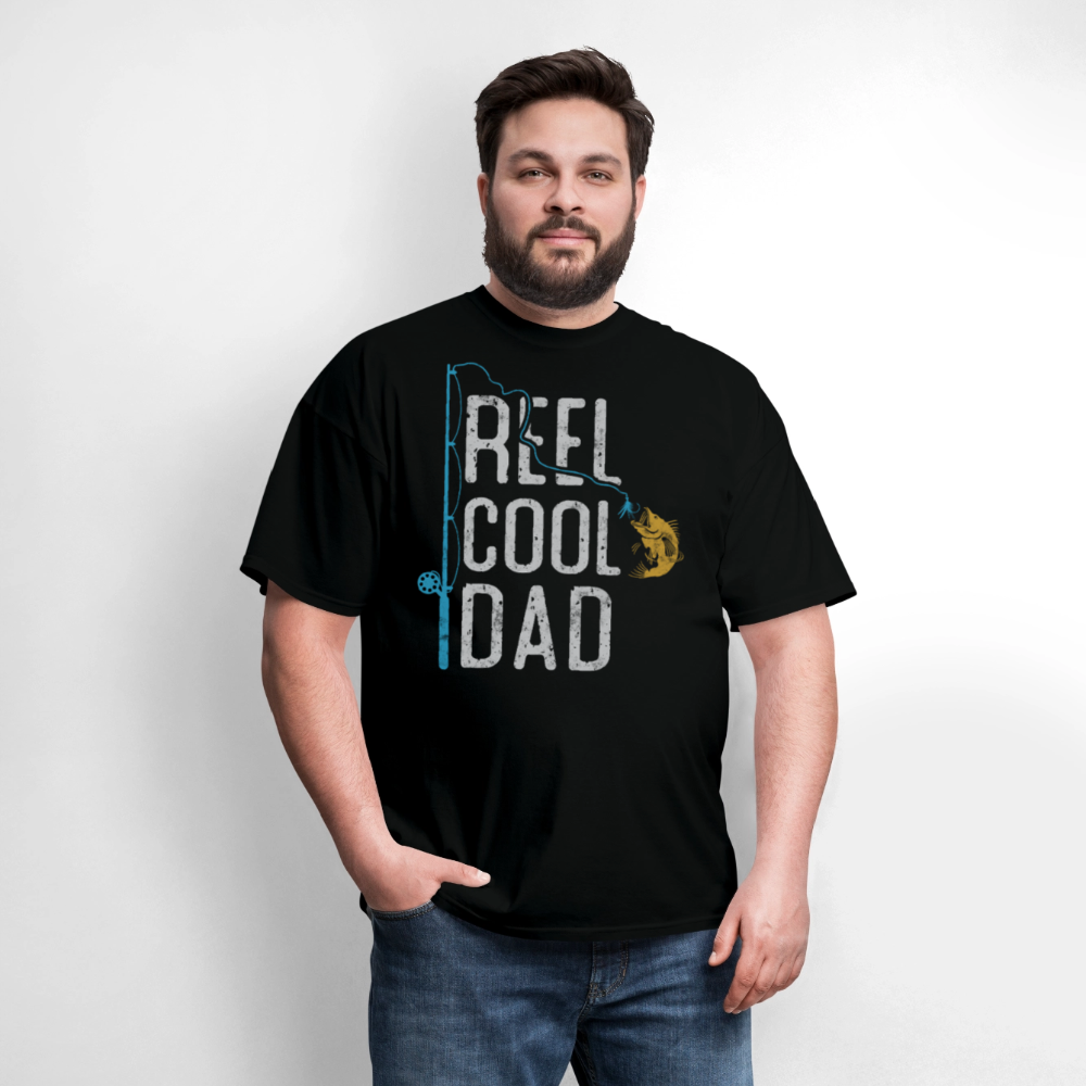 Reel Cool Dad Tee Father's Day FishingT-shirt - black