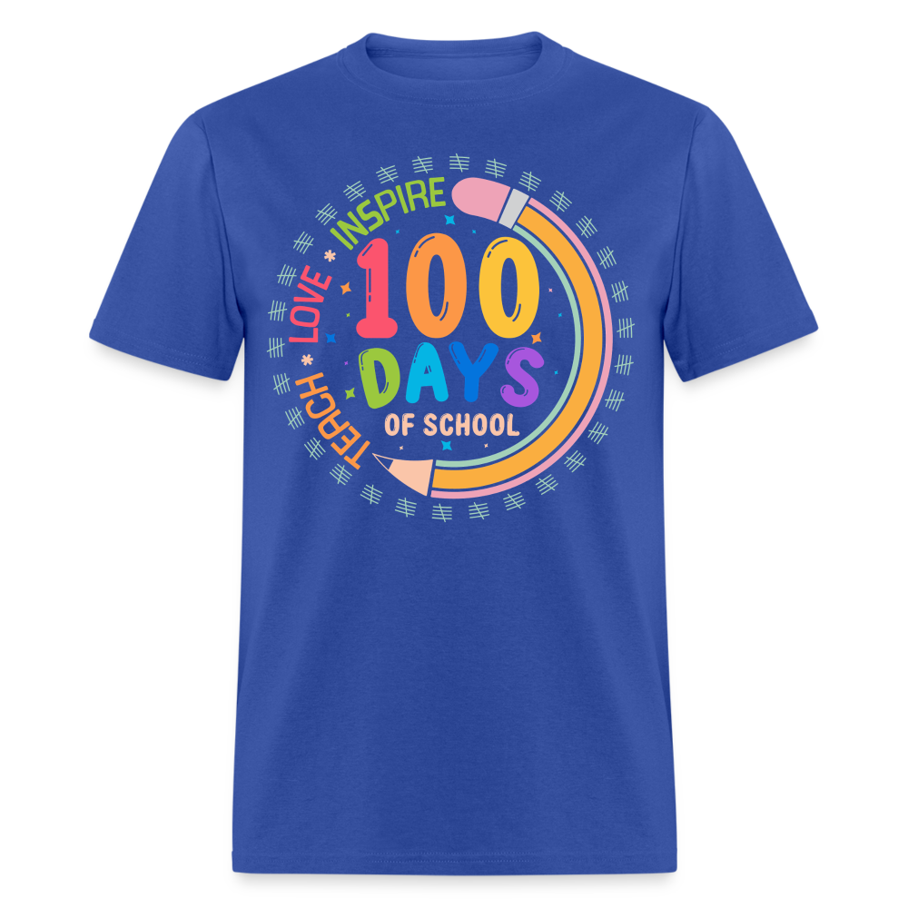 100th Days Of School Shirt For Teachers School Milestone Celebration T-shirt - royal blue