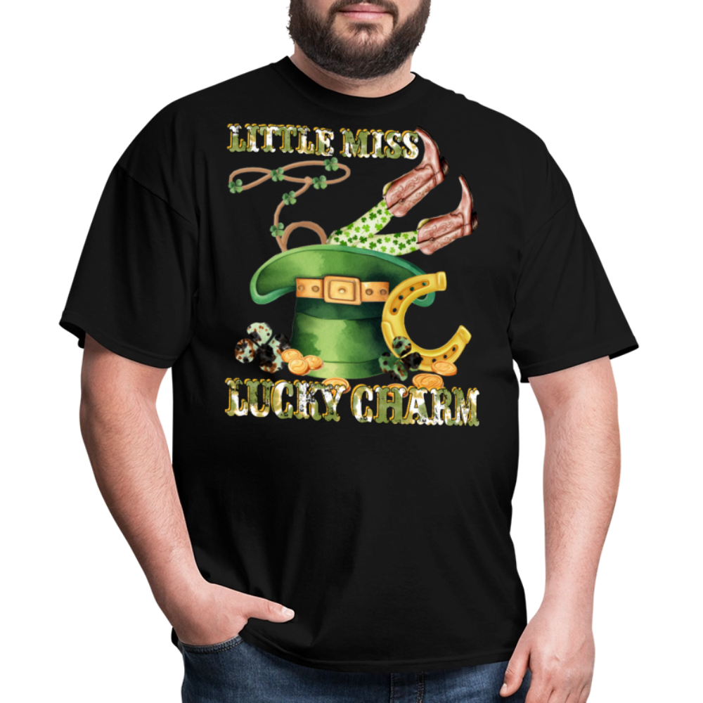 St Patrick’s Day Lucky Charm Western Cowgirl T-shirt - black