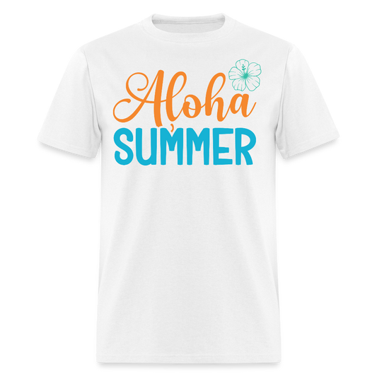 Aloha Summer Cute Tropical Vacation T-shirt - white