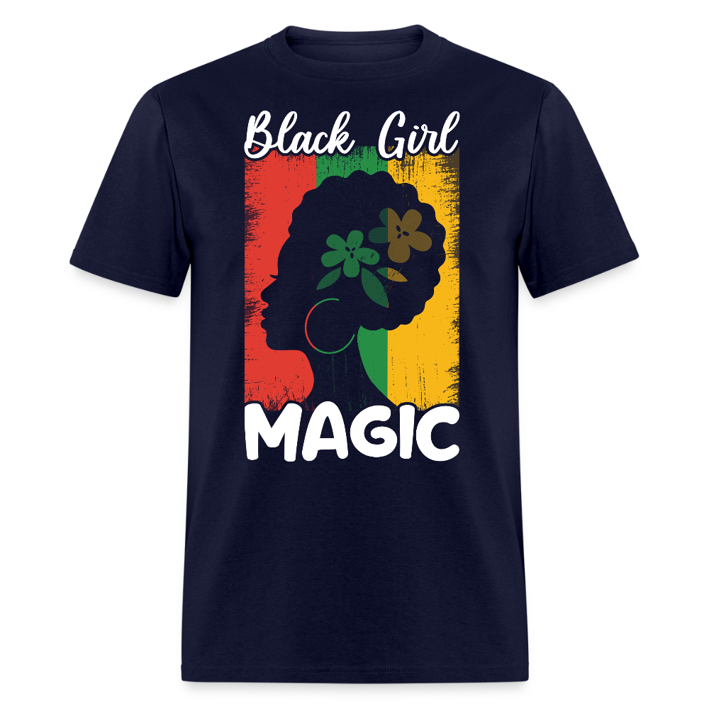 Black Girl Magic Afrocentric Empowering Women T-shirt - navy