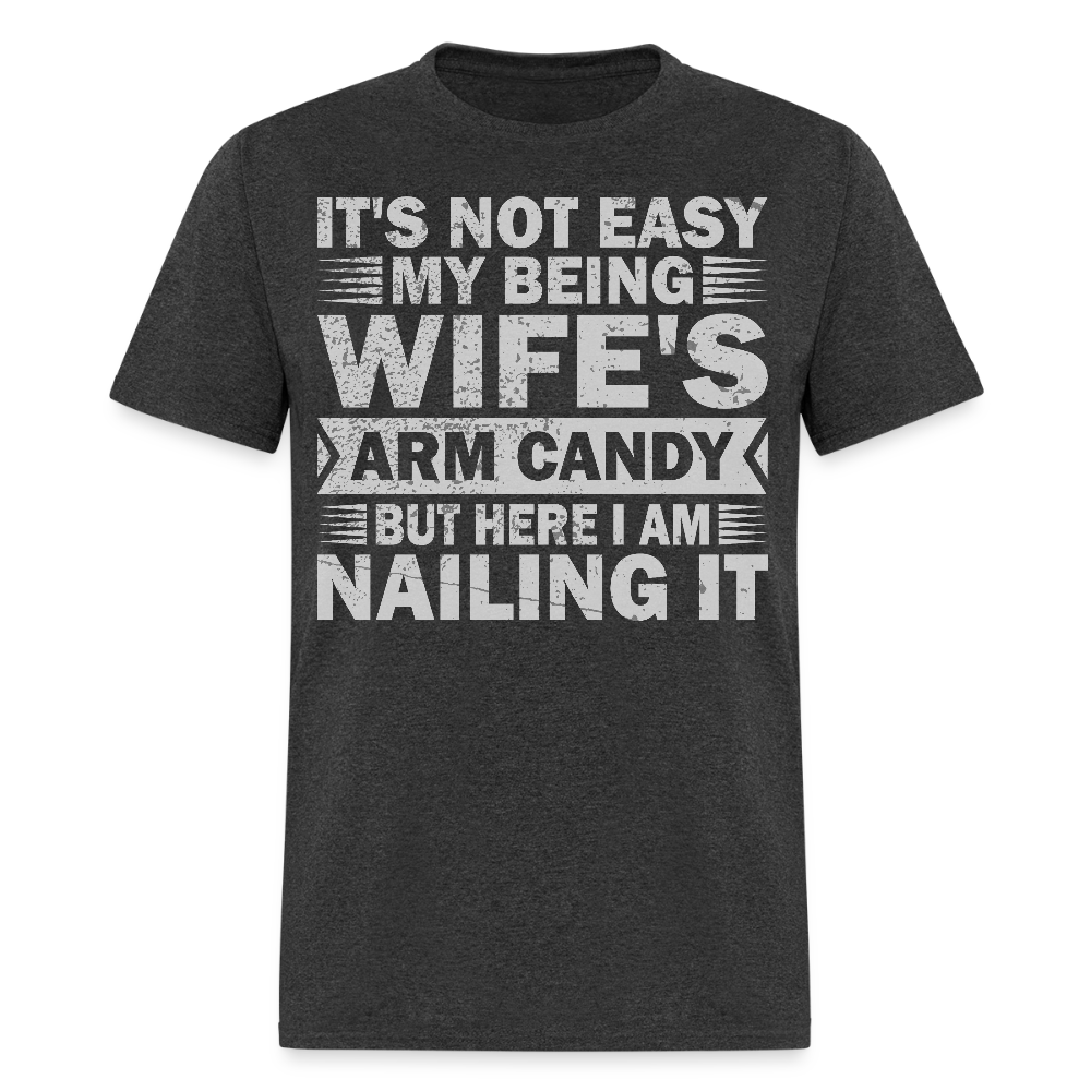 Arm Candy Husband Shirt Gifts for Husbands Funny Relationship T-Shirt - heather black
