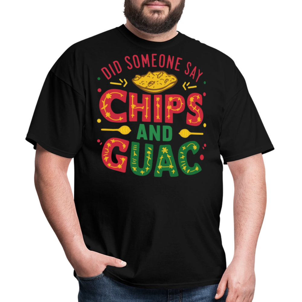 Mexican Food Lover Graphic Tee Funny Chips And Guacamole T-shirt - black