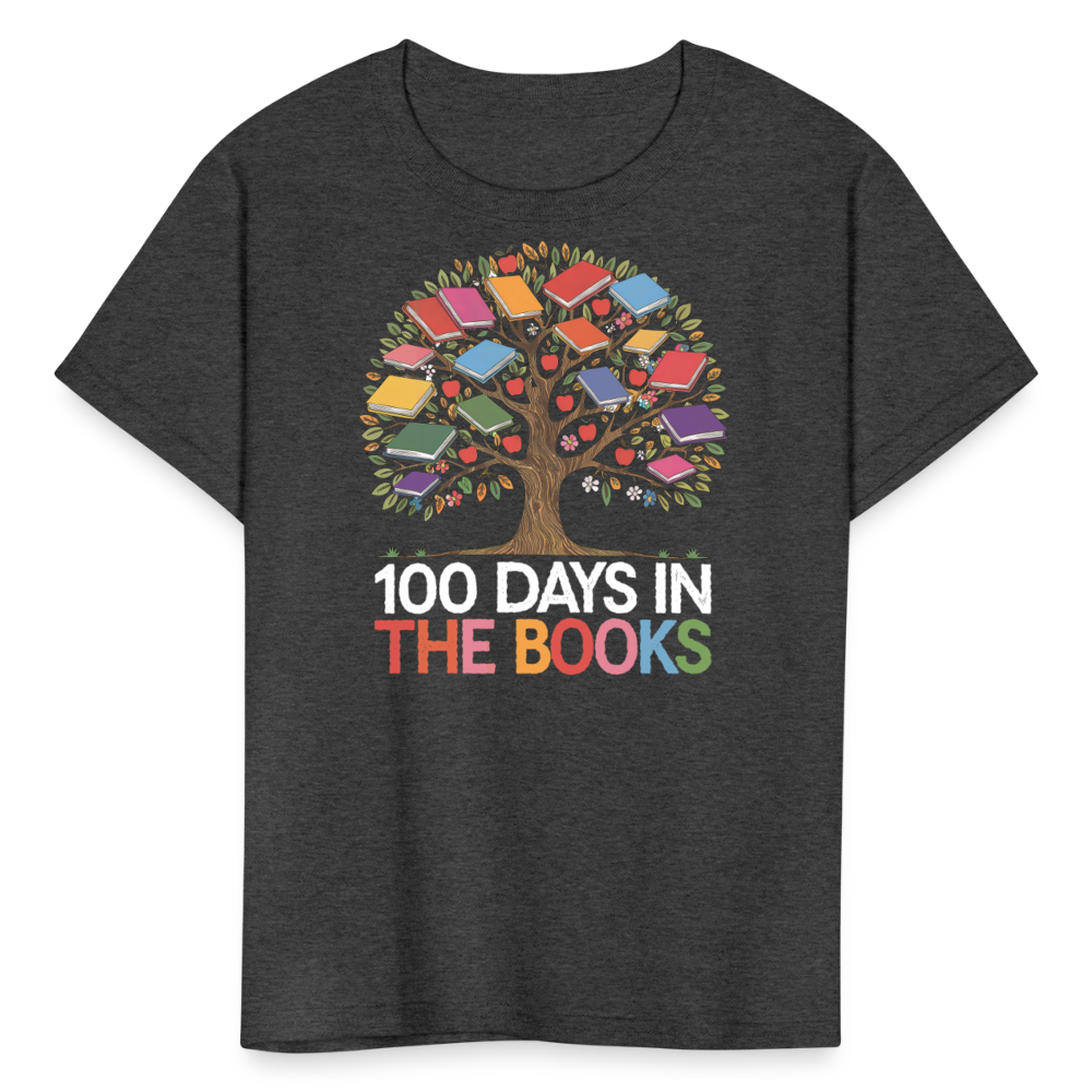 Milestone Celebration Tee for Students 100 Days in the Books T-Shirt - heather black