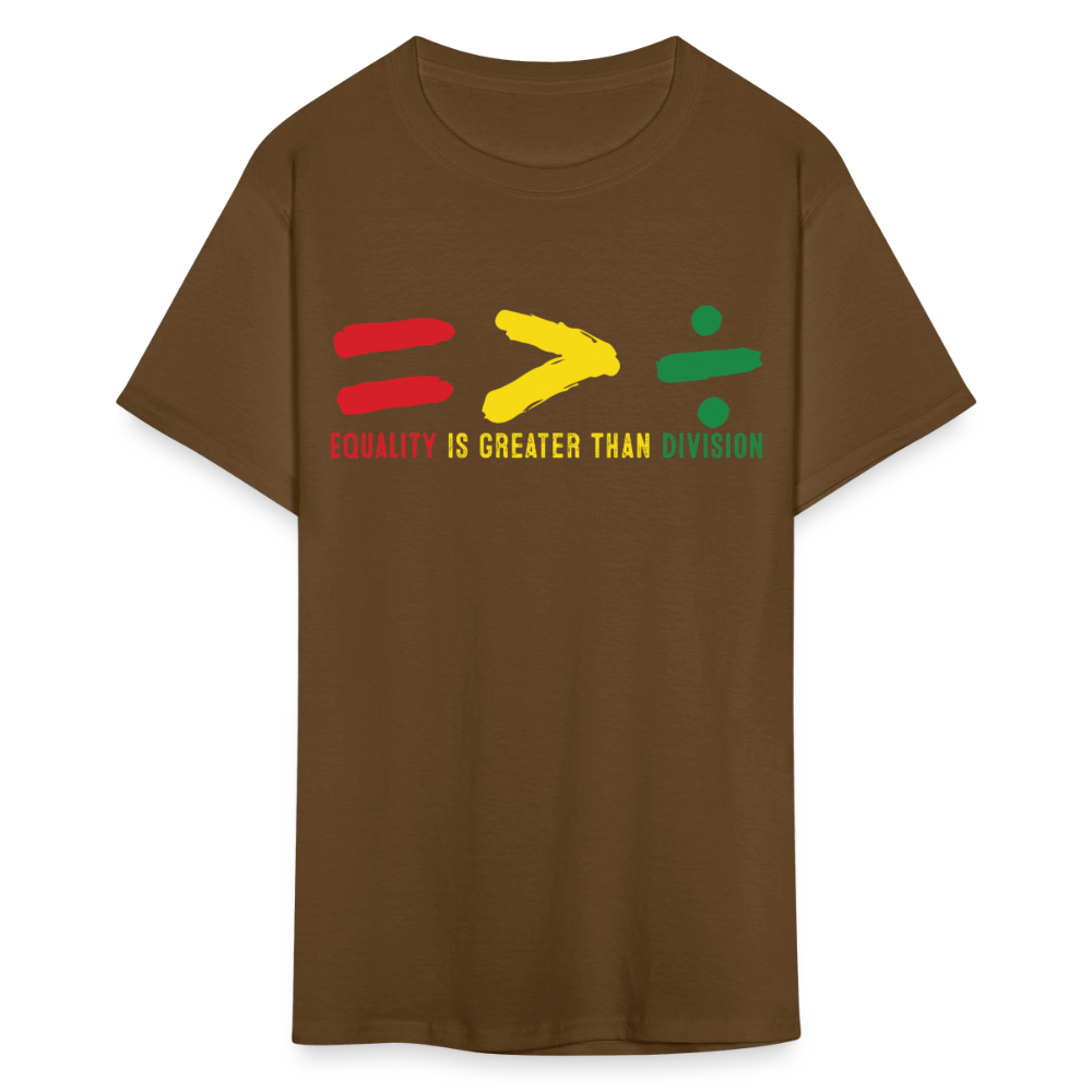 Black History Month Tee Equality Over Division T-Shirt - brown