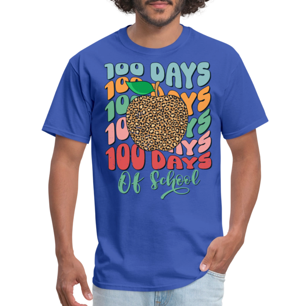 Leopard print 100 Days Of School Teacher Appreciation Gifts T-shirt - royal blue