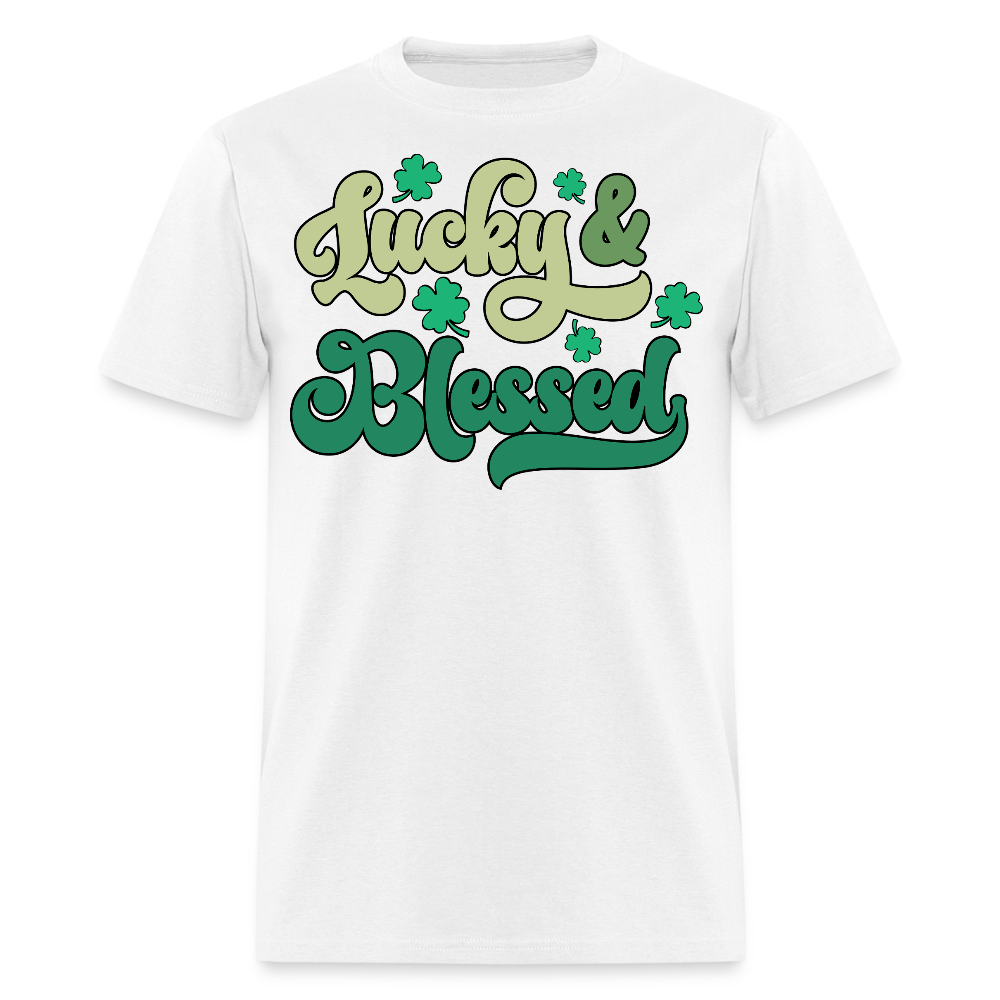 St Patrick’s Day Blessed And Lucky Irish T-shirt - white