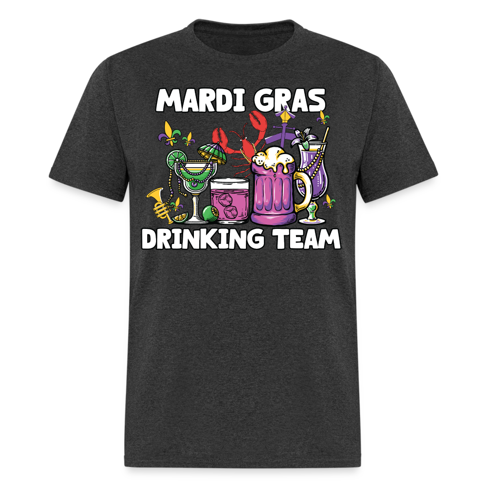 Beer And Cocktail Lover Mardi Gras Tee Mardi Gras Drinking Team T-shirt - heather black