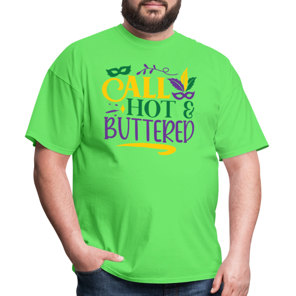 Funny Fat Tuesday Tee Hot & buttered Mardi Gras T-shirt - kiwi