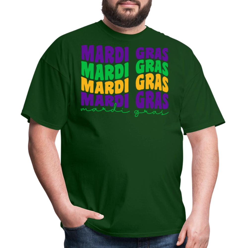 Carnival-themed Shirt for Mardi Gras lovers Colorful festival Graphic T-shirt - forest green