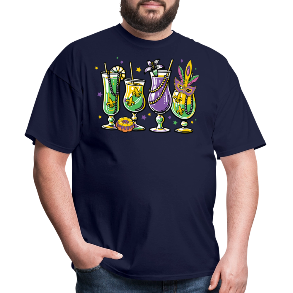 Mardi Gras Cocktail Shirt New Orleans Party T-shirt - navy