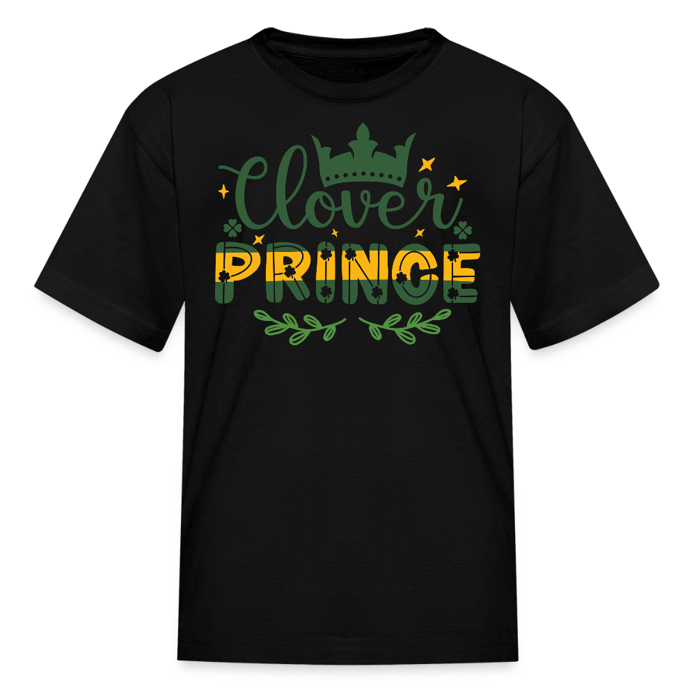 Clover Prince St Patrick’s Day Kids T-shirt - black