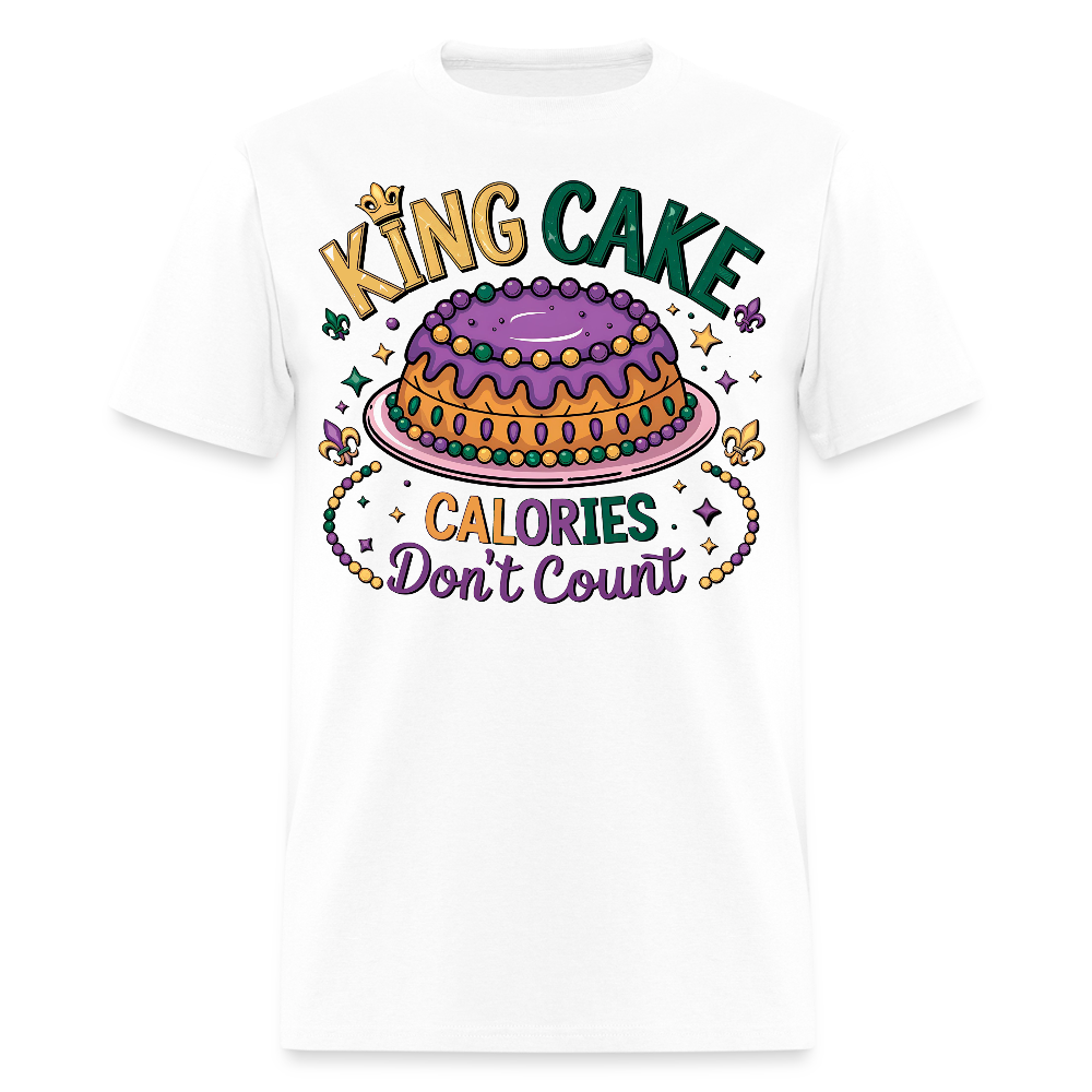 Funny King Cake Calories Don’t Count Tee Funny Mardi Gras T-shirt - white