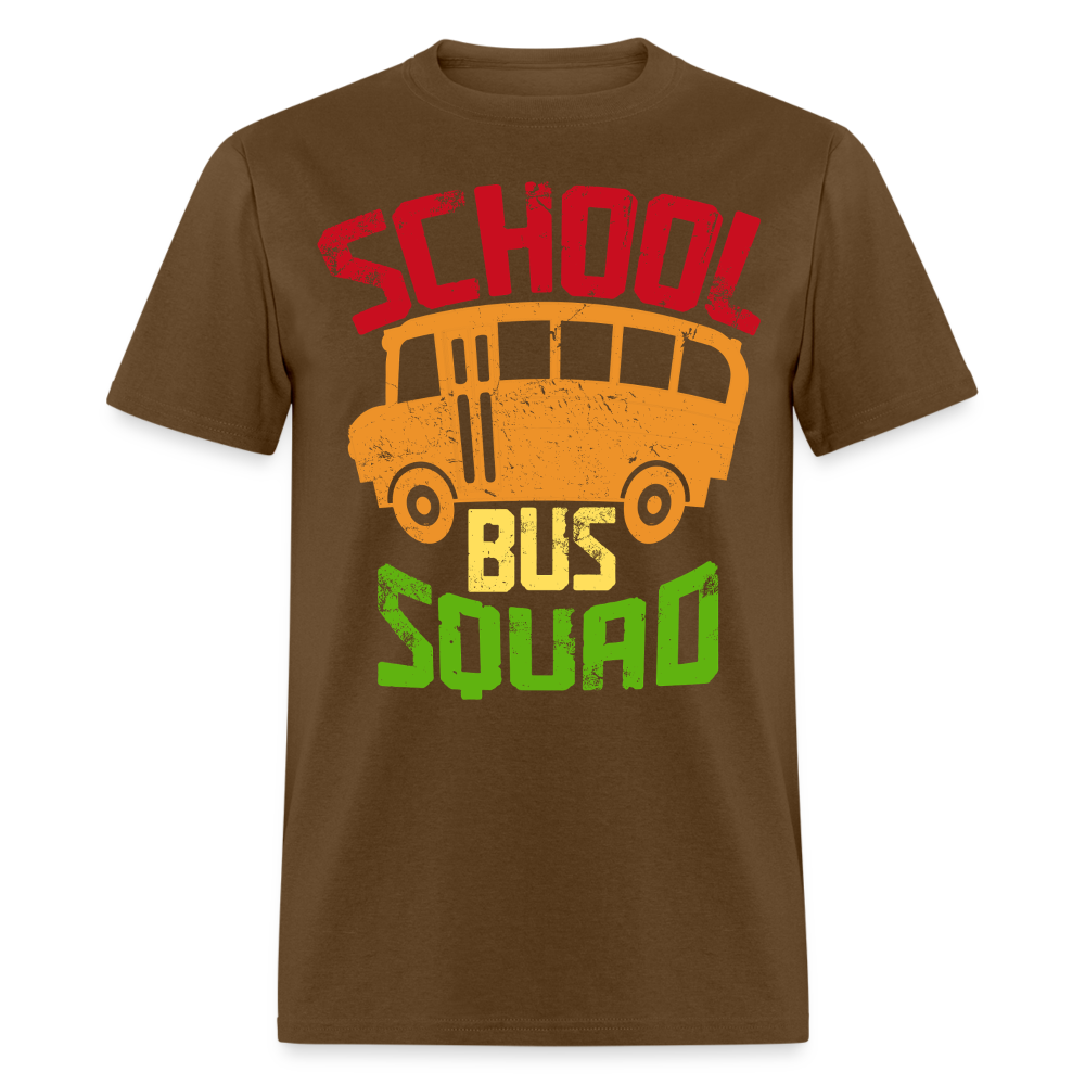 Vintage School Bus Tee for Drivers & Staff School Bus Squad T-shirt - brown