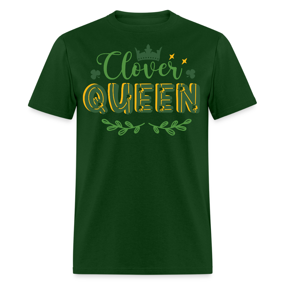 Irish Clover Graphic Tee For Ladies Clover Queen Irish Pride T-shirt - forest green