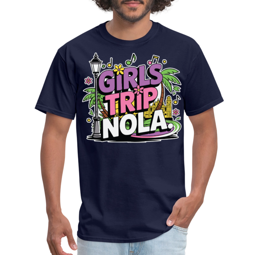 Bachelorette Party Shirt For NOLA Fun Mardi Gras Trip T-shirt - navy