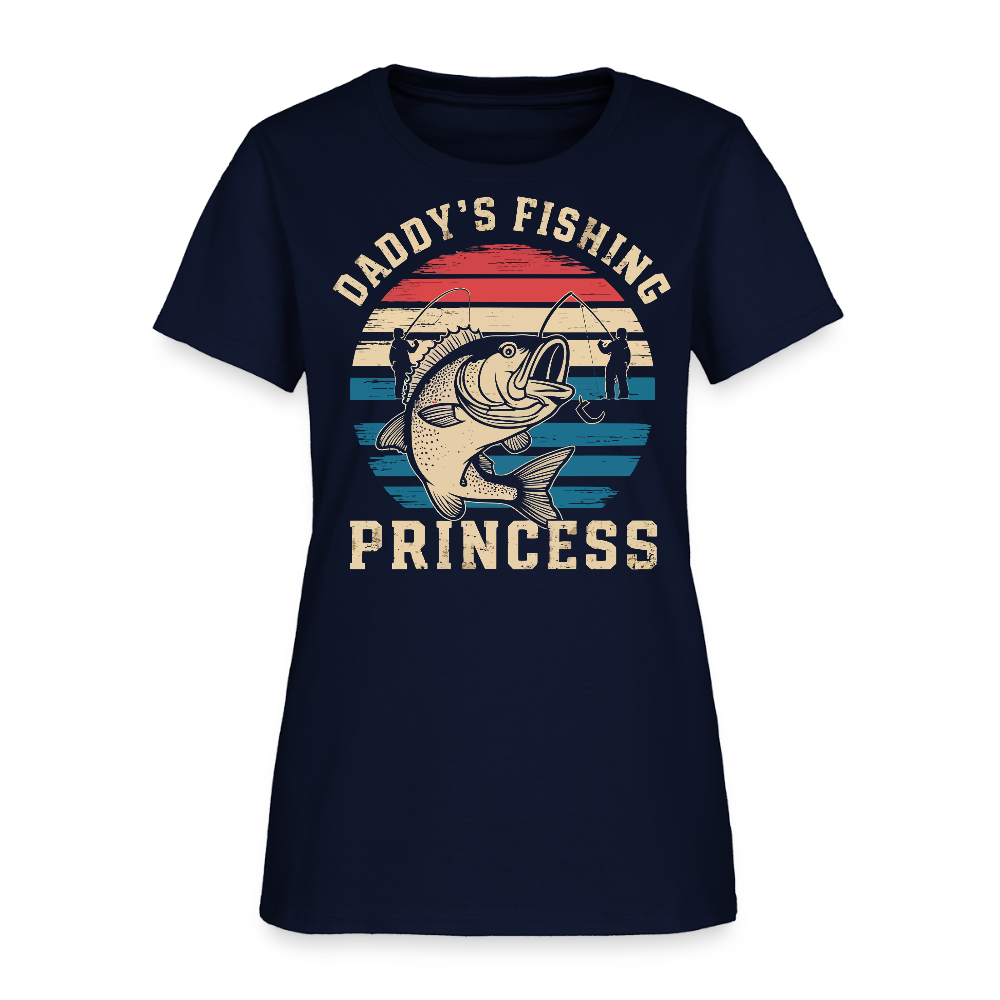 Daddy’s Fishing Princess Father Daughter Gift T-Shirt - navy