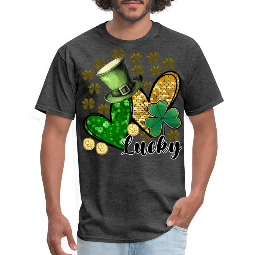 St Patrick’s Day Lucky Charm T-shirt - heather black