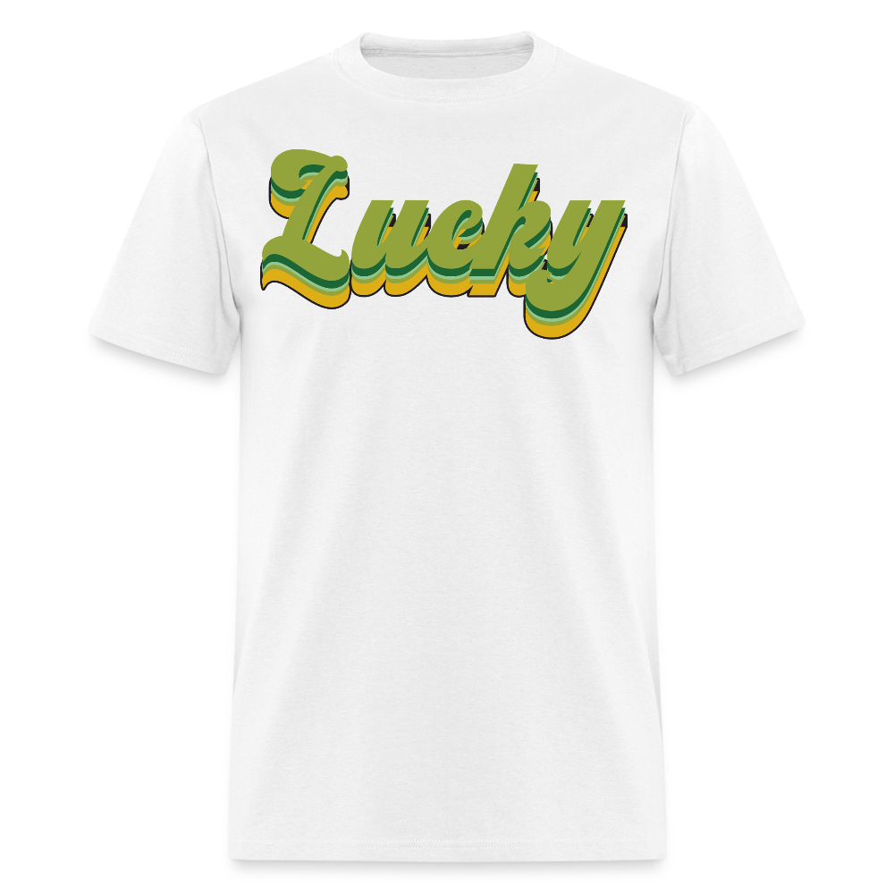 Green Lucky Shamrock-inspired Graphic T-shirt - white