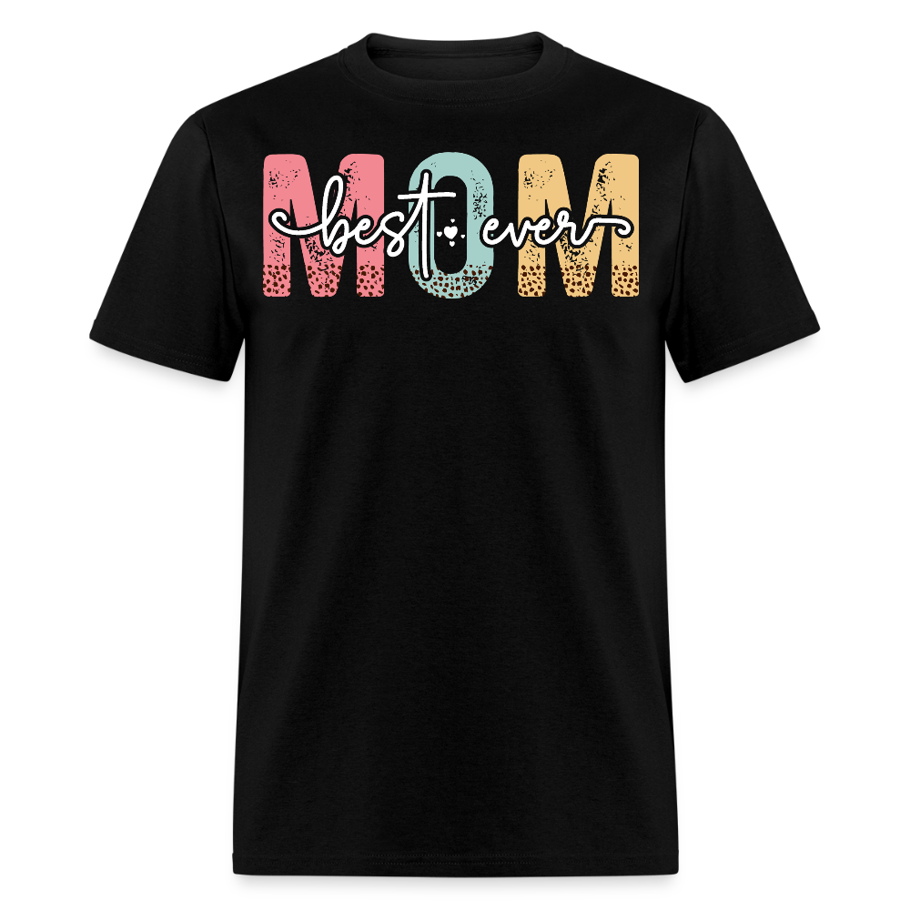 Distressed Mom Text Graphic Tee Best Mom Ever T-shirt - black