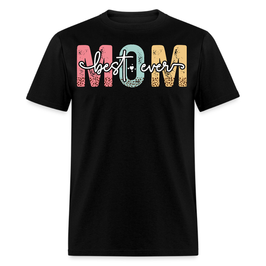 Distressed Mom Text Graphic Tee Best Mom Ever T-shirt - black