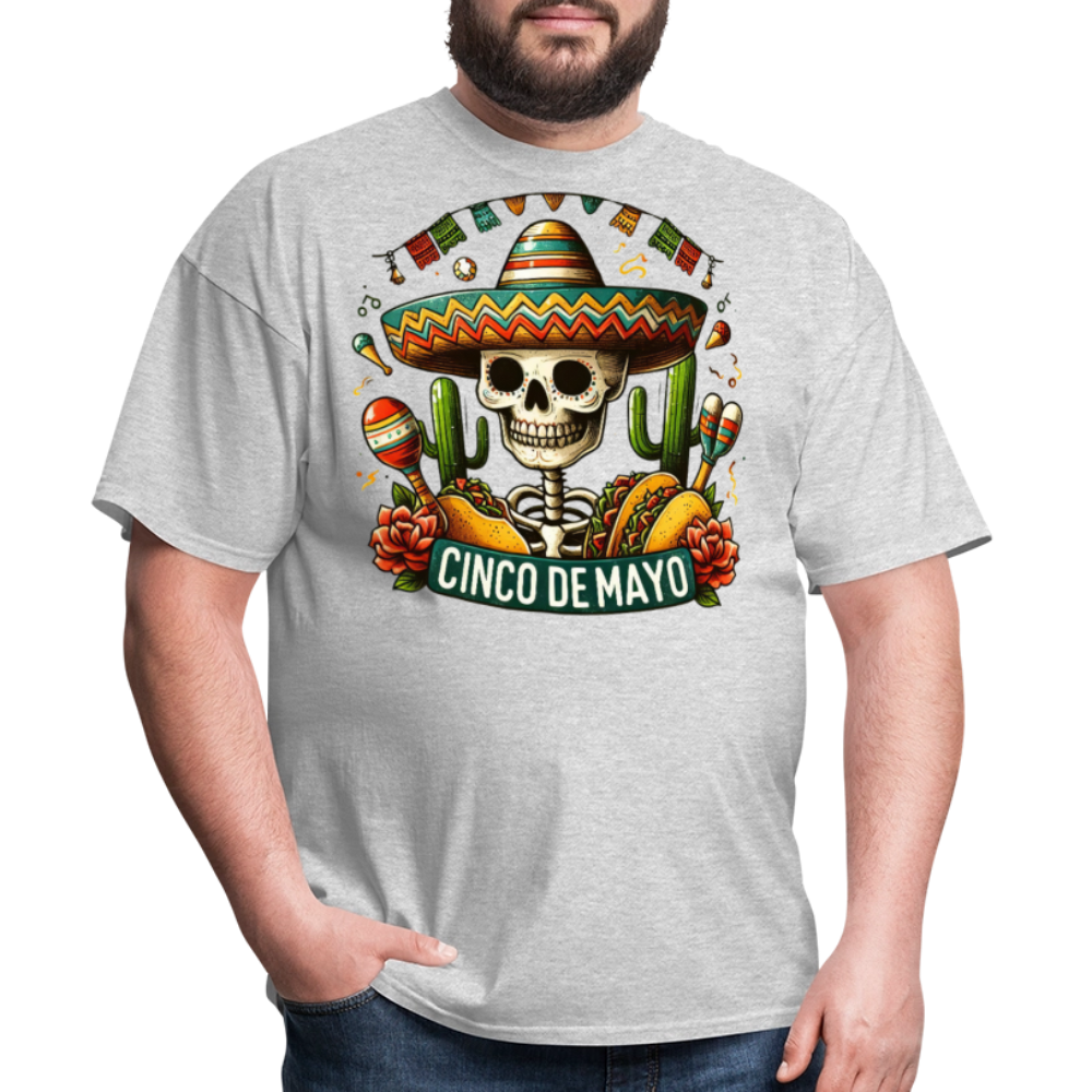 Mexican Festival Outfit Ideas Cinco de Mayo Skull T-shirt - heather gray