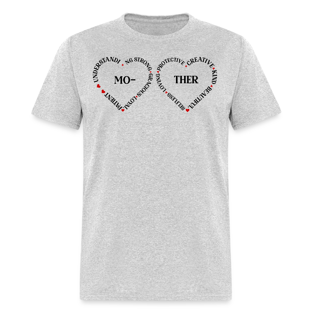 Sentimental Mom Heart Shaped Mother T-shirt - heather gray