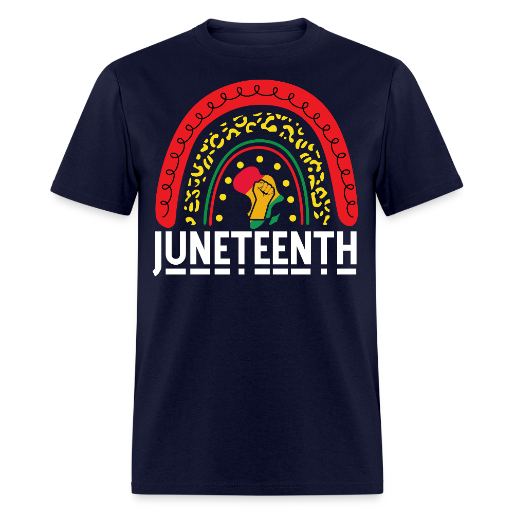 Juneteenth Rainbow Pan-African Pride T-shirt - navy