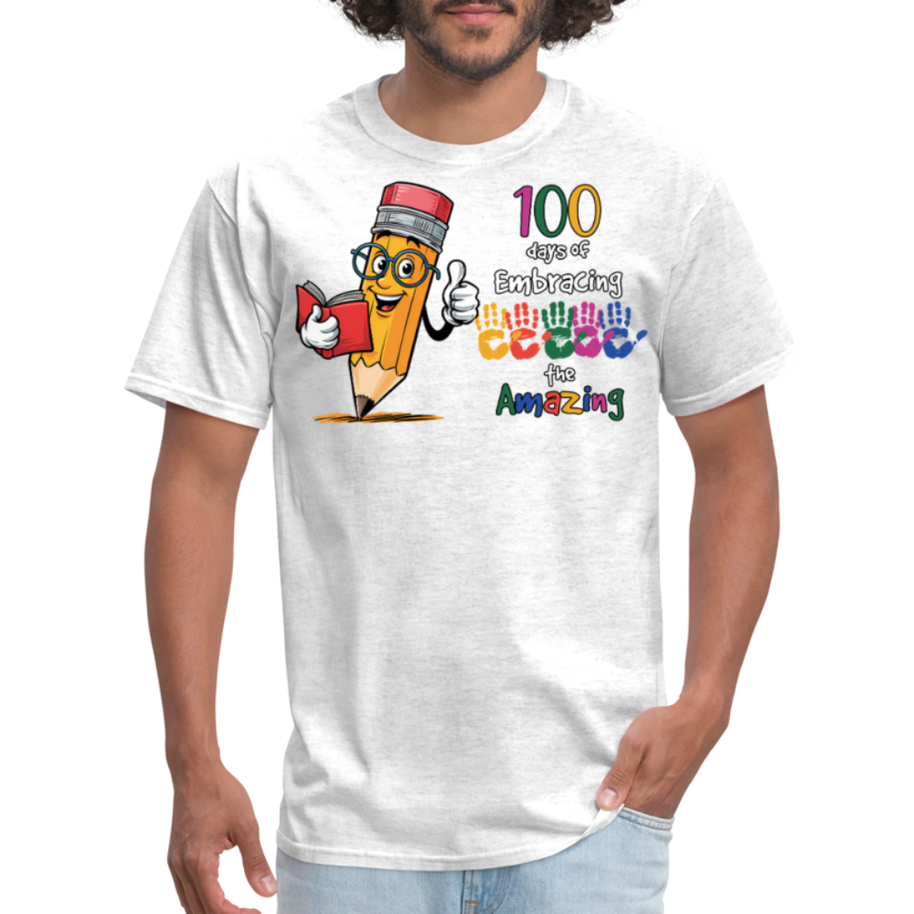 100 Days Of Embracing Learning Tee Back To School Teacher Gifts T-shirt - light heather gray