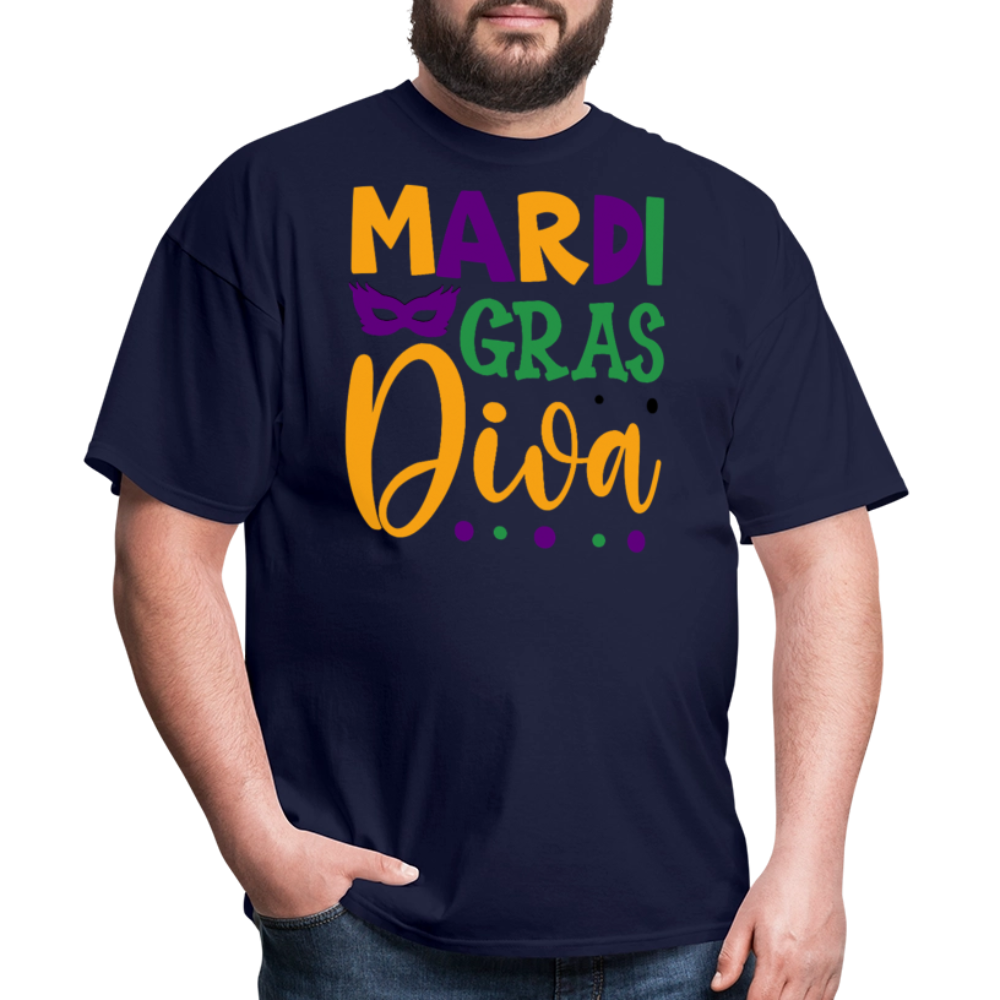 Stylish Mardi Gras Celebration Tee Mardi Gras Diva T-shirt - navy