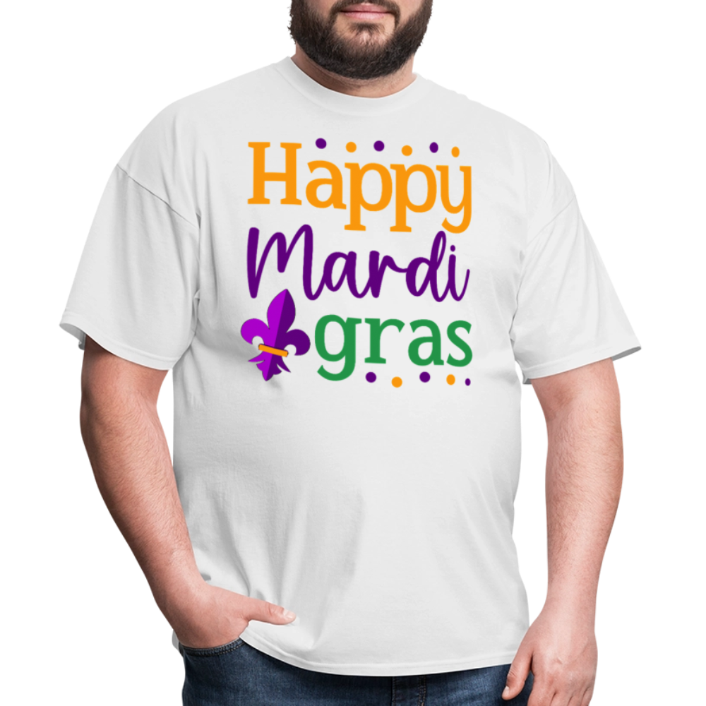 Colorful Mardi Gras Parade Tee Happy Mardi Gras T-shirt - white