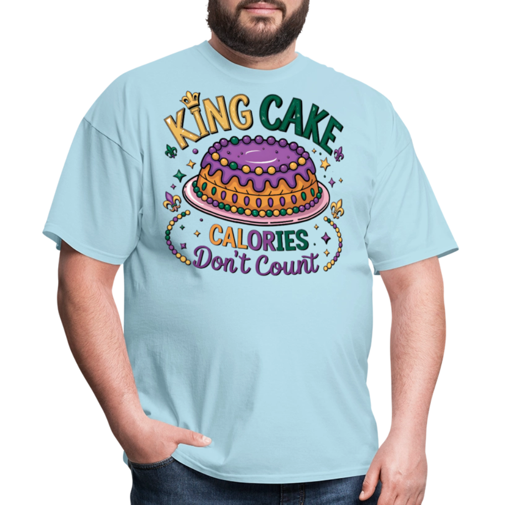 Funny King Cake Calories Don’t Count Tee Funny Mardi Gras T-shirt - powder blue