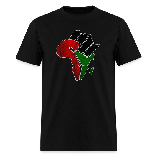 Black Power Africa Map Fist T-Shirt - black