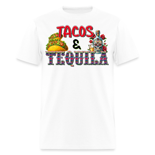 Taco Tuesday And Tequila Drinking Graphic T-shirt - white