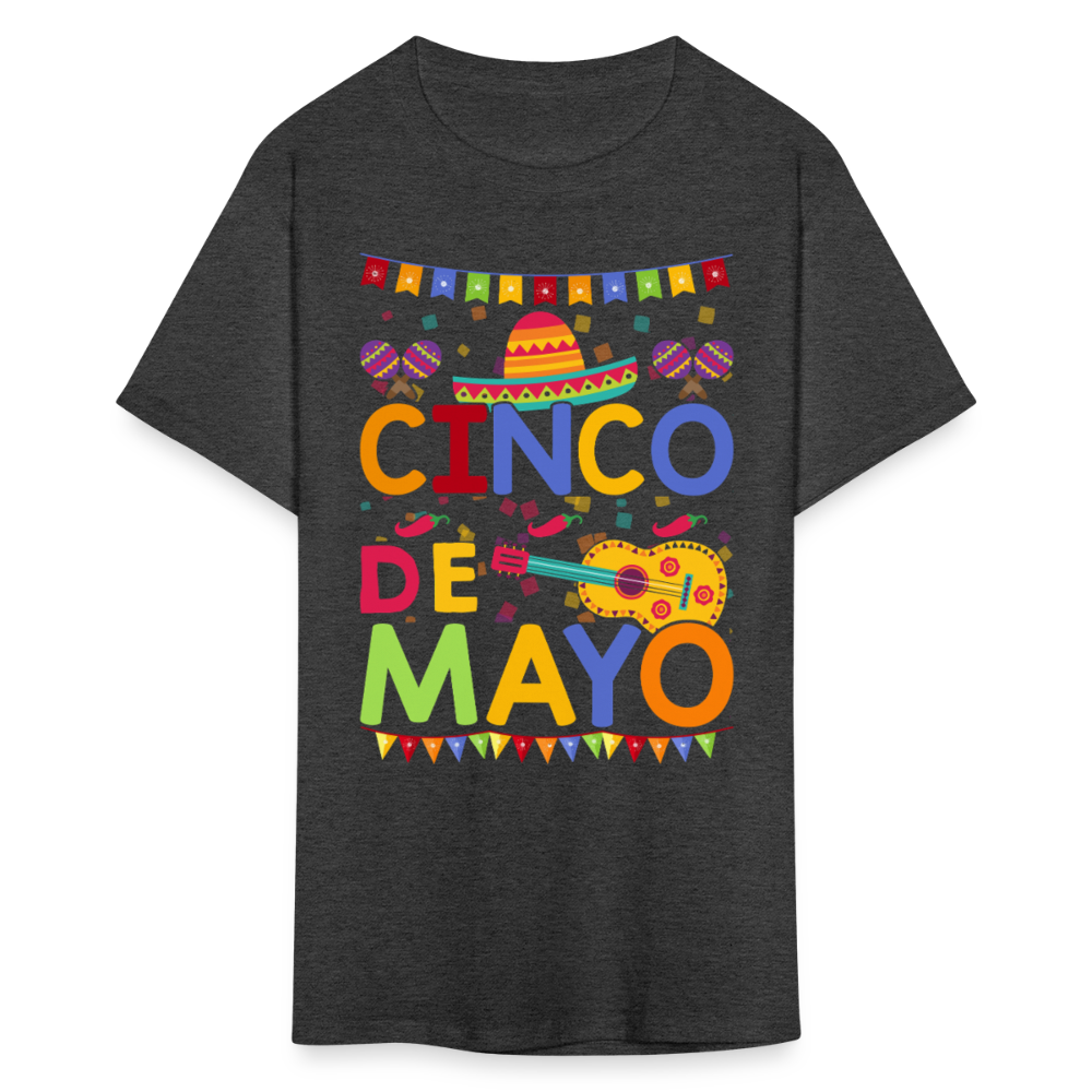 Festive Mexican Party Outfit For Cinco De Mayo T-shirt - heather black