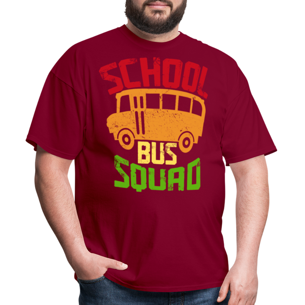 Vintage School Bus Tee for Drivers & Staff School Bus Squad T-shirt - burgundy