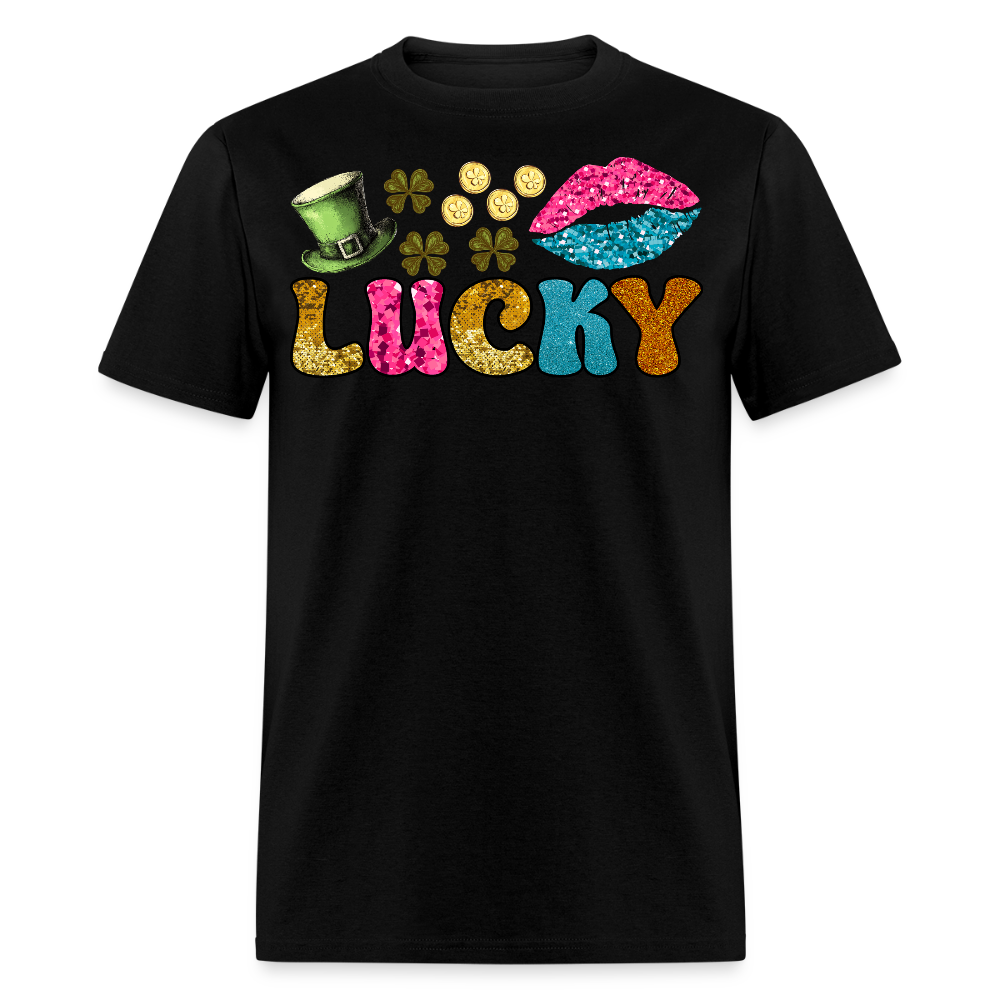 Lucky Charm Graphic Tee For Festive Wear T-shirt - black