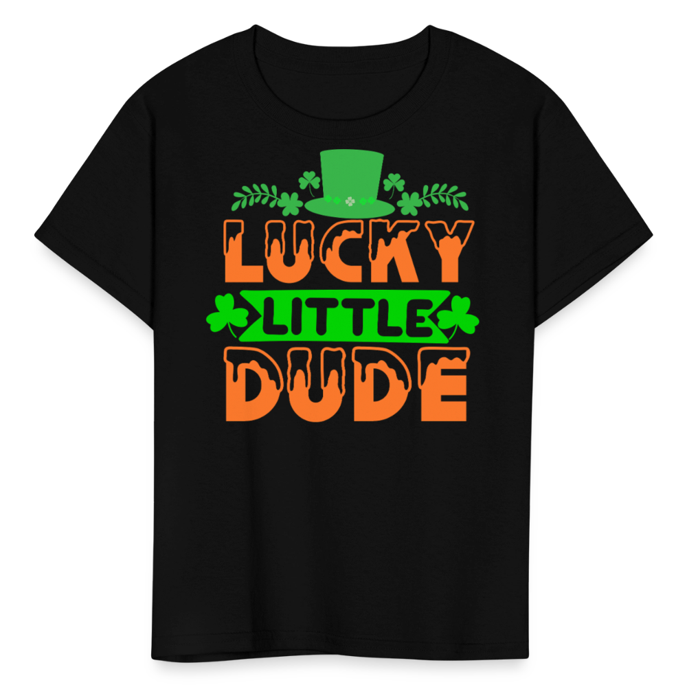 Lucky Little Dude Cute St Patrick’s Day Kids T-shirt - black