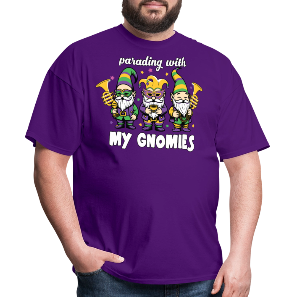 Parading With my Gnomies Festival Shirt Funny Mardi Gras T-shirt - purple