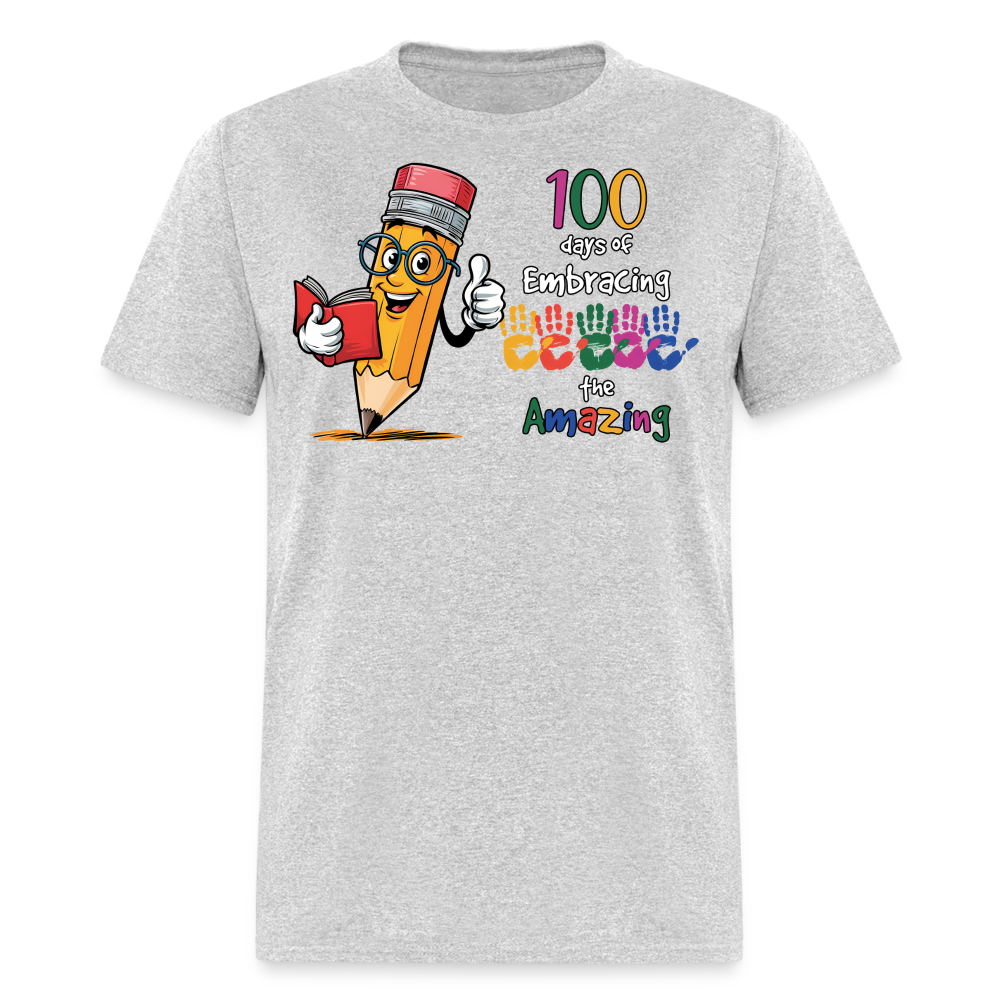 100 Days Of Embracing Learning Tee Back To School Teacher Gifts T-shirt - heather gray