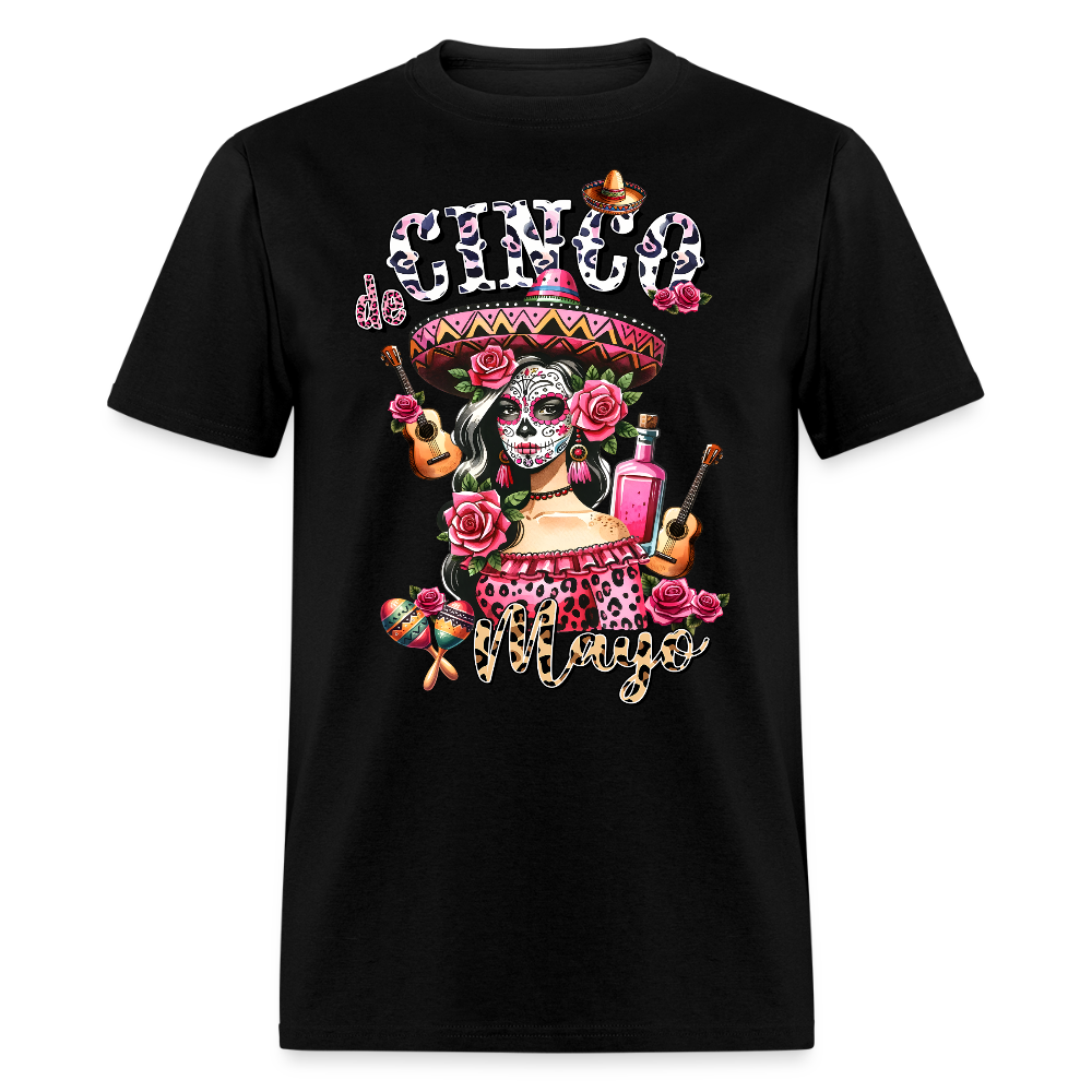 Mexican Fiesta Party Outfit Cinco De Mayo Sugar Skull T-Shirt - black