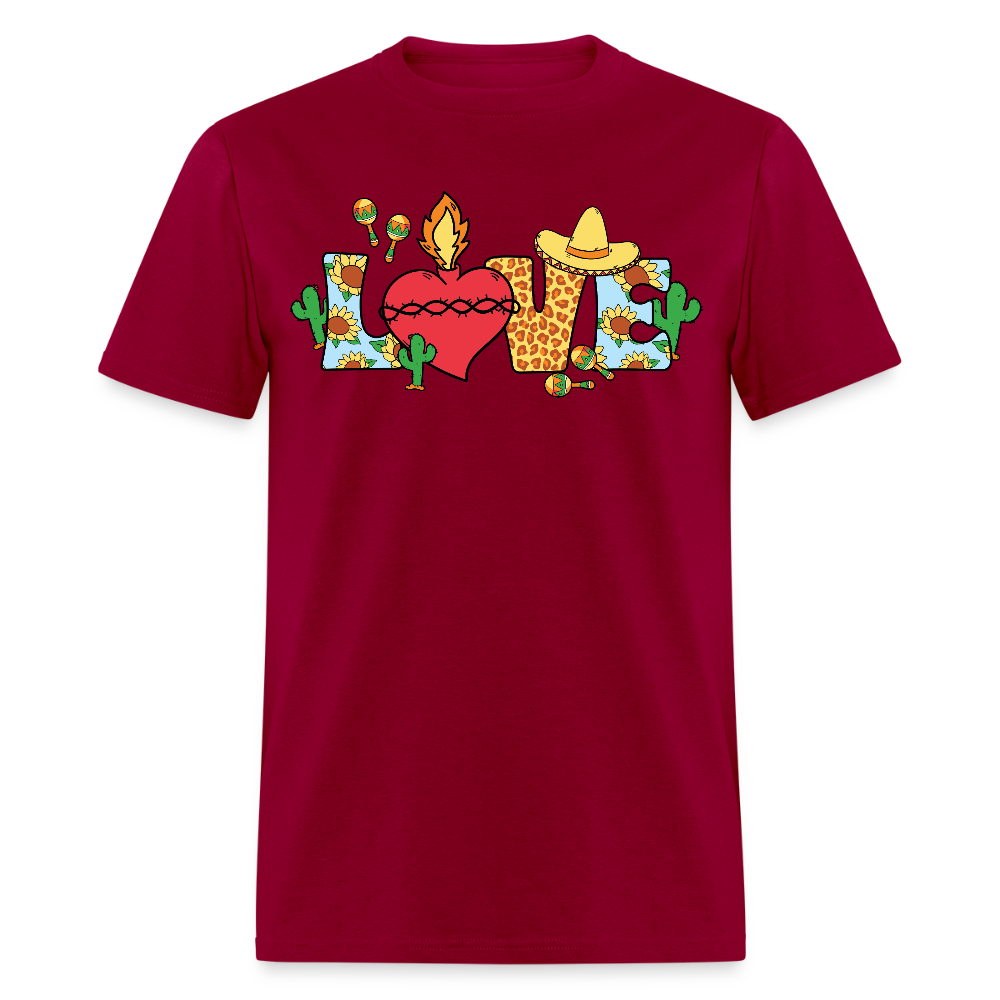 Cinco de Mayo Aesthetic Tee Mexican Fiesta Love T-shirt - dark red