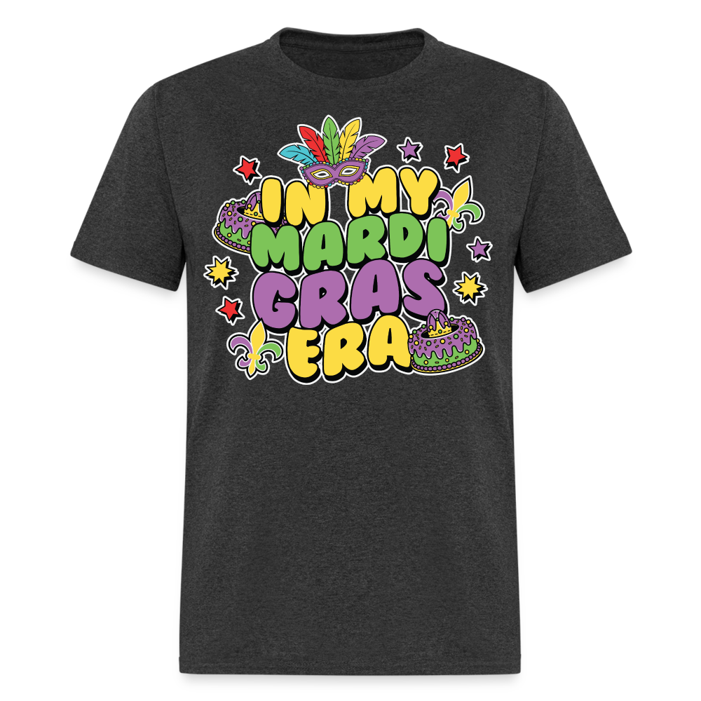 In My Mardi Gras Era Tee For Festival Goers Colorful Mardi Gras Party T-shirt - heather black