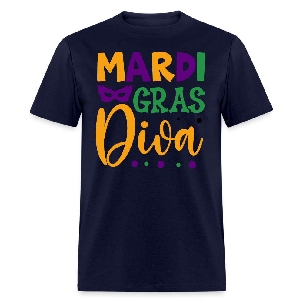 Stylish Mardi Gras Celebration Tee Mardi Gras Diva T-shirt - navy