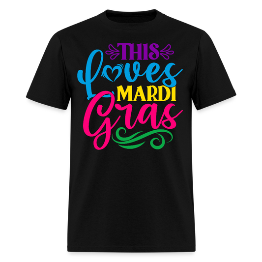 Colorful Loves Mardi Gras Festival Unisex T-shirt - black
