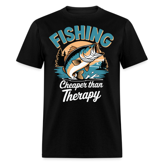 Outdoor Lifestyle Fishing Therapy T-shirt - black